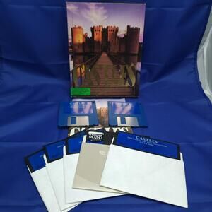 Castles PC Big Box Game Interplay 1991 Strategy 3.5" & 5.25" Disks Set